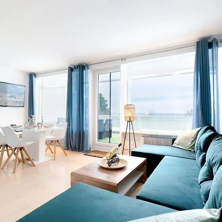 아파트 Traumblick - Kuestenklang Erste Reihe Mit Traum Meerblick Aus Dem Bett 지르크도르프